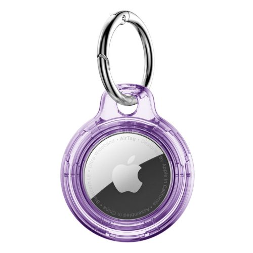 For Apple AirTag Case Hard PC Cover Location Tracker Sleeve Shell Skin Keyring (174949749086) in Crystal purple