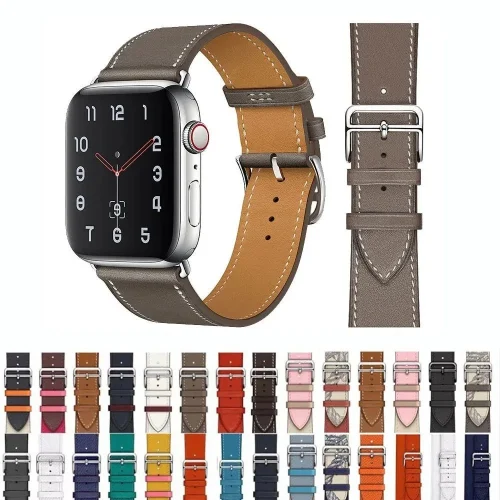 Premium leather watch band strap collection compatible with Apple Watch