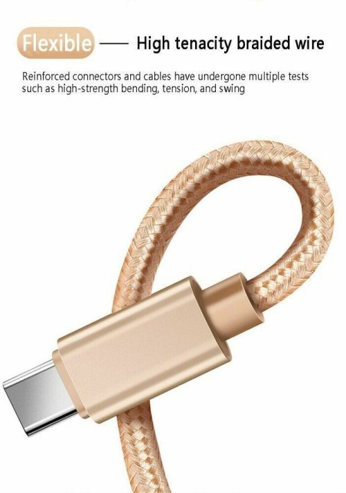 1M 2M 3M Braided USB Type C Data Charger Cable For Samsung Apple Xiaomi Oppo (176418996632) - Detail View