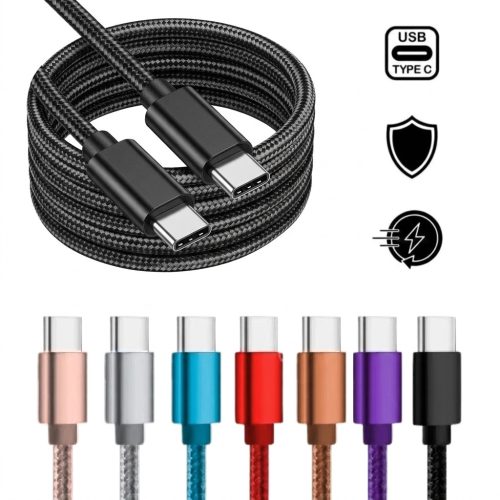 USB C to USB-C Cable Charge Nylon Braided Wire For iPhone 17 16 15 iPad Samsung (178071627335)