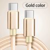 USB C to USB-C Cable Charge Nylon Braided Wire For iPhone 17 16 15 iPad Samsung (178071627335) in Gold USB C to USB-C Cable Charge Nylon Braided Wire For iPhone 17 16 15 iPad Samsung (178071627335) in Gold