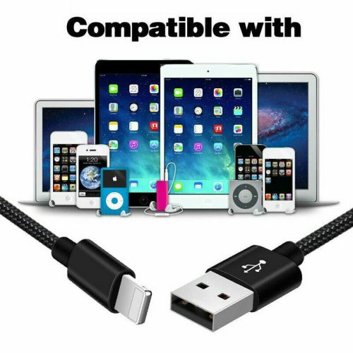 Braided USB Charger Cable Cord For iPhone 14 13 12 11 Xs XR 8 7 iPad (176418949773) - Detail View