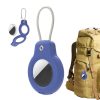 For Apple Airtag Secure Holder Solid Color Lock Case PC Key Ring with Wire Cable (176303363404) - Detail View