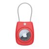 For Apple Airtag Waterproof Secure Holder Solid Lock PC Key Ring Wire Cable (176479296016) in Red