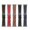 Taupe grey leather replacement watch band strap for Apple Watch