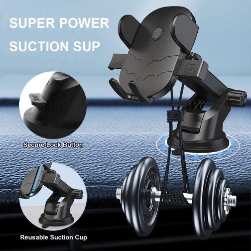 Dashboard installation view of universal suction car mount