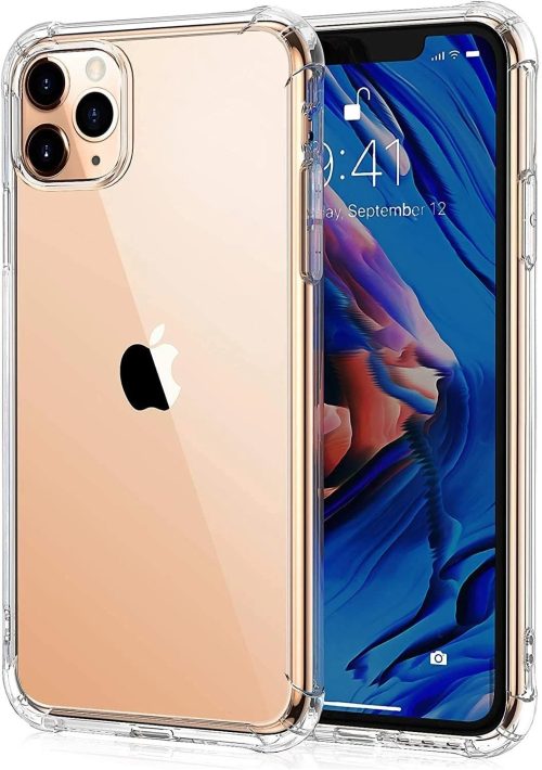 Anti-slip side bumper grip on clear phone case for Apple iPhone