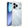 Tactile volume and power button covers on clear case for Apple iPhone