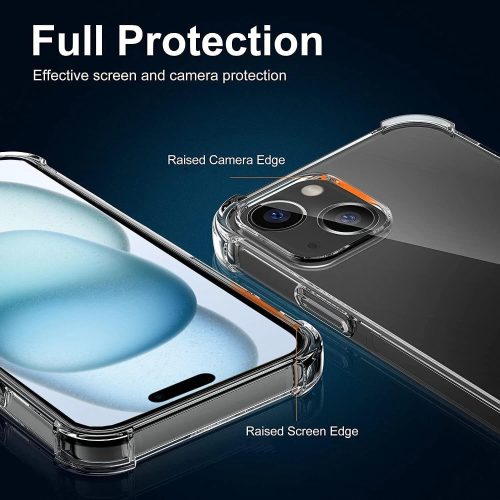 Raised screen perimeter lip on clear bumper case compatible with Apple iPhone